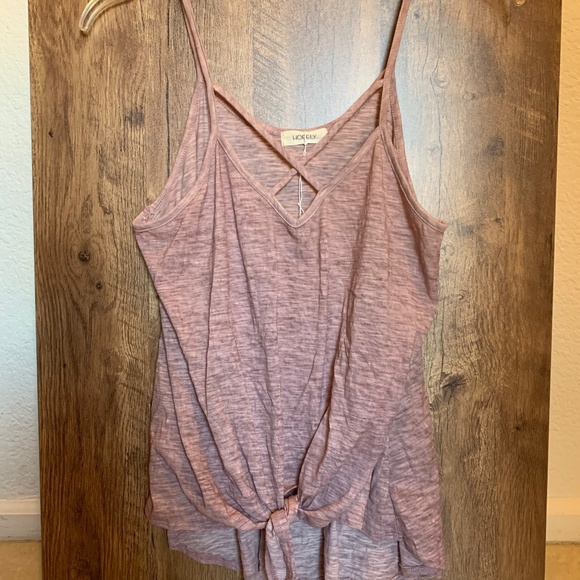 Blush Tie Front Tank - Picture 1 of 5